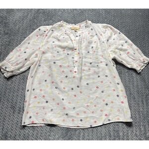Women Polka‎ Dot Shirt Large Loose Fit Blouse Short Sleeve Hope And Harlow